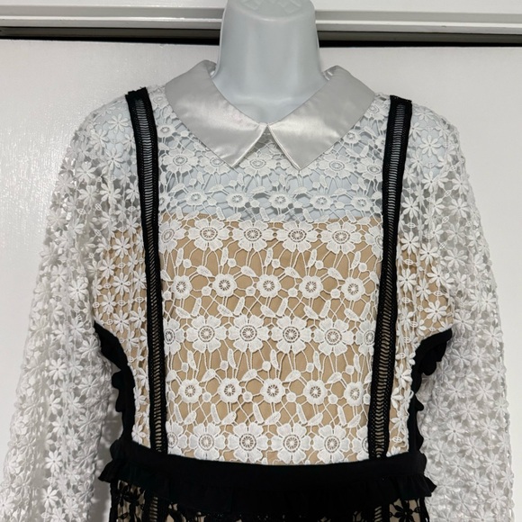 VENUS Womenβs Cut out Tweed dress 8 floral embroidered elegant midi long sleeve - Picture 10 of 16